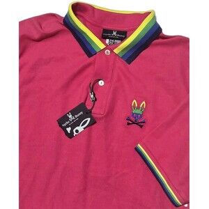 Psycho Bunny Men's XL Nate Tipped Pima Cotton Piqué Polo Pink *Discontinued* NWT